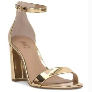I.N.C. International Concepts Lexini Block heels gold patent - 5.5